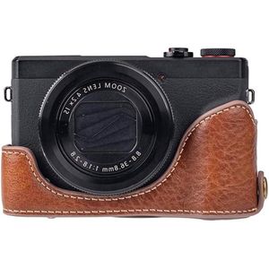 Contetn in Draagtas voor G7X3-camera - Compacte Camera-opbergtas - Verstelbare en Afneembare Riem - PU-lederen Cameratas (BROWN) .
