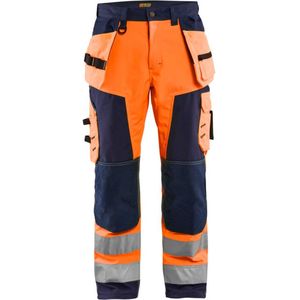 Blaklader Werkbroek softshell High Vis 1567-2517 - High Vis Oranje/Marineblauw - C52