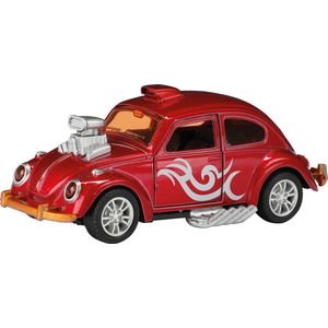Hot Rod Kever Beetle Metal (Rood) Toys 13 cm - Modelauto - Schaalmodel - Model auto