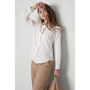 Basic blouse effen - dames - nieuwe collectie - lente/zomer - wit - maat S