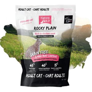 Natura Wild Rocky Plain - Graanvrij kattenvoer - Gesteriliseerde kattenvoer - 4kg