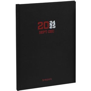 Brepols agenda 2024-2025 - 16 M - Bretime COLLEGE - Weekoverzicht - Zwart - 14.8 x 21 cm