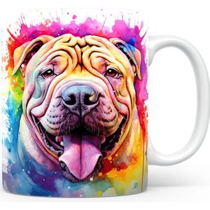 Mok met Shar Pei Beker voor koffie of tas voor thee, cadeau voor dierenliefhebbers, moeder, vader, collega, vriend, vriendin, kantoor