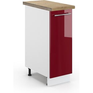 Vicco Fame-Line Keuken Apotheekkast – 30 cm , WB Eik Bordeauxrode hoogglans , WB Eik