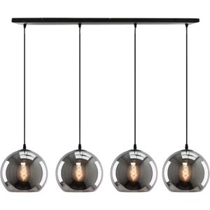 SensaHome MD82494-4S Hanglamp - 4-lichts Hanglampen Eetkamer - Smoke Glas Eettafel Lamp - 66x15cm - E27 fitting - excl. lichtbron