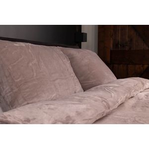 Zachtbeddengoed.nl - Velvet - Dekbedovertrek - Lits Jumeaux - Taupe - Bruin - Tweepersoons - 240x200 cm - 240x220 cm - 2 Kussenslopen - Fluffy Dekbedovertrek - Zacht - Dekbedovertrekken - Luxe Beddengoed met Velvet aan Beiden Zijden