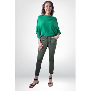 Casual stretchy strikbroek (groen-S/M)