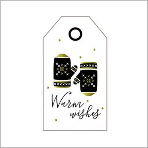 Kerst Label - Kerst Kaartjes - 20 stuks - Cadeau Kaartjes - Warm Wishes
