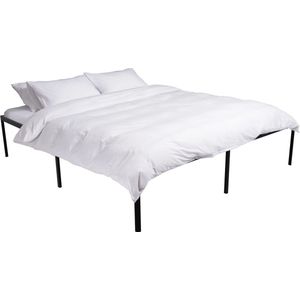 CLP Hamlin Bed - met opbergruimte - met lattenbodem - Robuust bedframe - Bedombouw - Ledikant - Met stoer zwart frame - zwart 200x180x41 cm