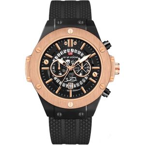 Mpariz Luxe Herenhorloge - Mannen - Zilveren Polsband - Rosé - Luxe Doos -