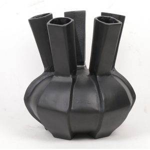 Vaas-tulpenvaas aluminium zwart 33x33x33
