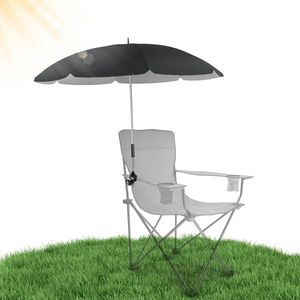 San Francisco Stoel parasol voor ligstoel met uv-bescherming 50+ / 120 cm diameter met overhang, klemparasol, campingstoel, parasol voor stoel met universele klem