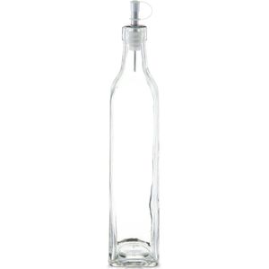 1x Glazen azijn/olie flessen met schenktuit 500 ml - Zeller - Keuken/kookbenodigdheden - Tafel dekken - Azijnflessen - Olieflessen - Doseerflessen van glas