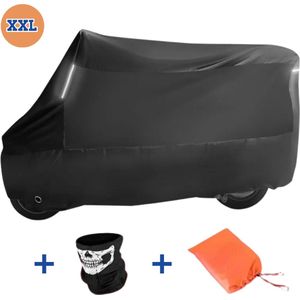 Universele Motorhoes XXL - Motorhoes Voor Buiten 265 x 105 x 125 cm - Scooterhoes Waterdicht Buiten + Opbergtas + Extra Gezichtsmasker - Zwart