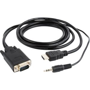 HDMI naar VGA + 3,5mm Jack kabel / zwart - 3 meter