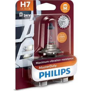 Philips MasterDuty Halogeen Autolamp H7 - Autolamp 24V - 70W - Koplamp - Halogeen Lamp - Schokbestendig - Zilver - Glas