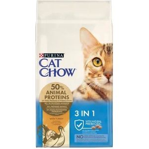 Kattenvoer Purina Cat Chow 3in1 Volwassen Pauw Rundvlees 15 kg