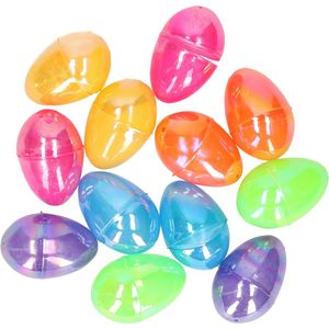 JOYIN 12 stuks paaseieren gevuld met rubberen eenden, paaseieren zoeken, mandvulling voor kinderen, paasfeest, cadeauartikelen, zomerstrand, zwembadactiviteit