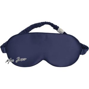 Mrs. Jones 100% Slaapmasker Zijde Vrouwen Mannen Comfortabel Biologisch Satijn Slaapbril Zijde Slaap Oogmasker 19Momme Pure Moerbeizijde Stof Blinddoek Om Te Slapen - Navy Blue .