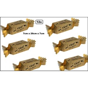 12x Cadeau of Snoep verpakking goud You did it - 7cm x 26cm x 7cm - geslaagd thema feest diploma fun kado