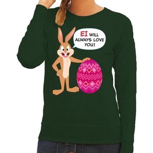 Groene Paas sweater  Ei will always love you - Pasen trui voor dames - Pasen kleding XL