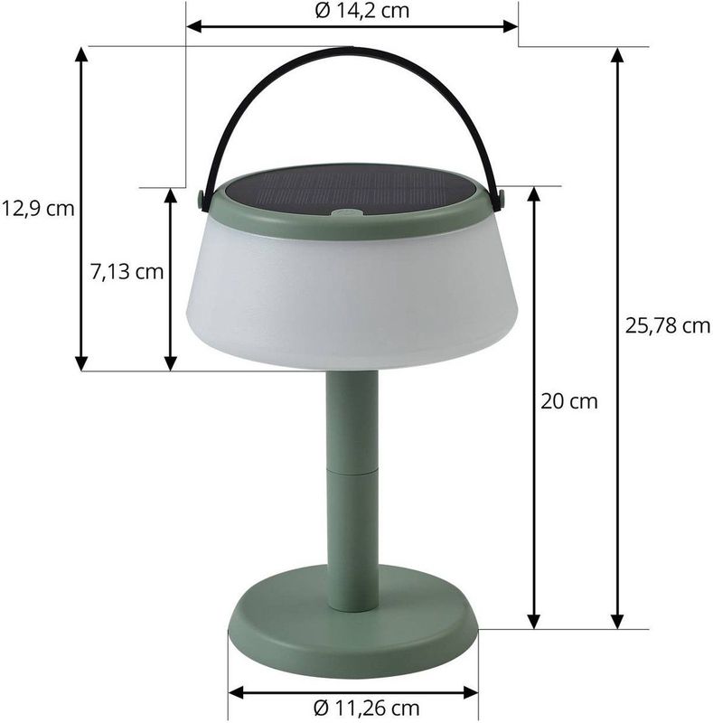 Lindby - Terraslampen- met dimmer - 1licht - Polycarbonaat, kunststof - H: 7.2 cm - groen, wit - Inclusief lichtbron