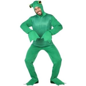 Groene kikkers dieren verkleedpak voor volwassenen - Verkleed kostuum kikker groen - Carnaval verkleedkleding XL