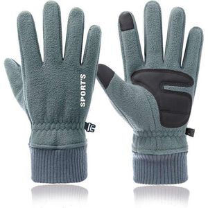 Waterdichte Handschoenen met Touchscreen en Antislip - Grijs- Close Up Gloves