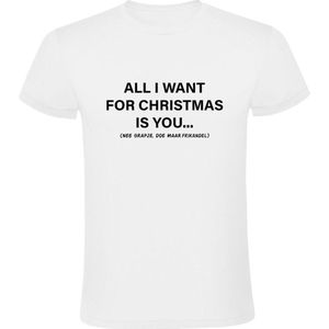 All I want for Christmas is a Frikandel Heren T-shirt | Kerst | Kerstshirt | Grappig | Grappige | Horeca | Friettent | Patatzaak | Shirt