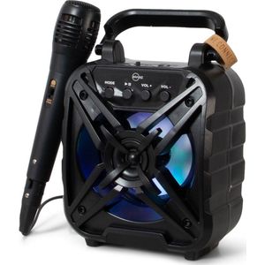 BRAINZ Karaoke Set Met Microfoon - Met Boombox - Duurzaam Materiaal - Zwart