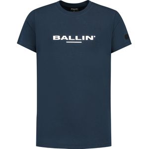 Ballin Amsterdam - Jongens Slim fit T-shirts Crewneck SS - Navy - Maat 10