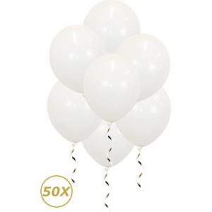Witte Helium Ballonnen 2024 NYE Verjaardag Versiering Feest Versiering Ballon Bruiloft Wit Decoratie - 50 Stuks