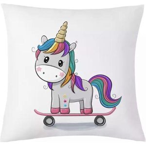 Eenhoorn kussenhoes - Unicorn - sierkussenhoes - 45 x 45 cm