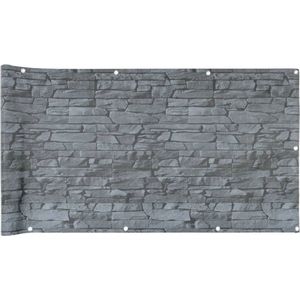 vidaXL-Tuinscherm-steenpatroon-500x90-cm-PVC-grijs