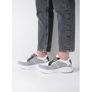 Wolky Sneakers Bounce wit/grijs combi leer