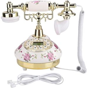 Retro ouderwetse vaste telefoon antieke oude mode nostalgische vintage telefoon met keramische behuizing - bekabelde desktoptelefoon met lcd-display voor thuiskantoor .