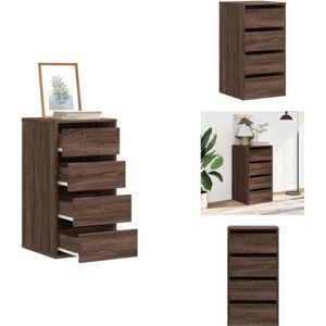 vidaXL Ladekast - Ladekasten - Opbergkast - Archiefkast - Ladekast 40x41x76 cm bewerkt hout bruin eikenkleurig