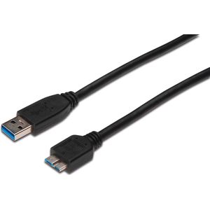 USB Cable to micro USB Digitus AK-300117-003-S Black 25 cm