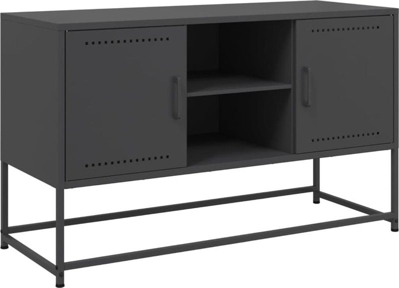 vidaXL - Tv-meubel,5x39x60,5 - cm - staal - zwart