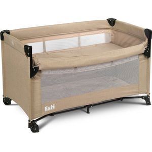 Esti Reisbedje Reiswieg - Box Happy Traveler - campingbedje met matras campingbed baby bedje campingbedjes inklapbare 60x120 opvouwbare camping bed inclusief 60 x 120 voor kampeerbed reisbedjes kampeer kampeerbedje kinderbox