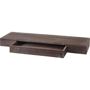 Wandplank MCW-H37, zwevende plank wandplank hangplank, lade massief hout 8x80x25cm ~ bruin, shabby