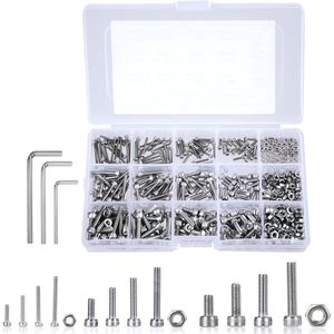 Bouten en moeren assortiment set van roestvrij staal M2 M3 M4 - 480 stuks