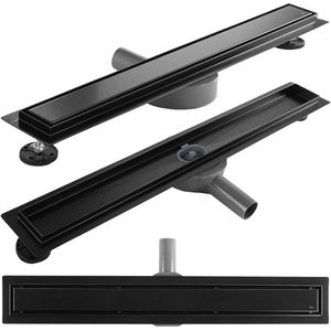 Rea Neox Pro - Lineaire Afvoer - Douchegoot - Zwart - 50Cm