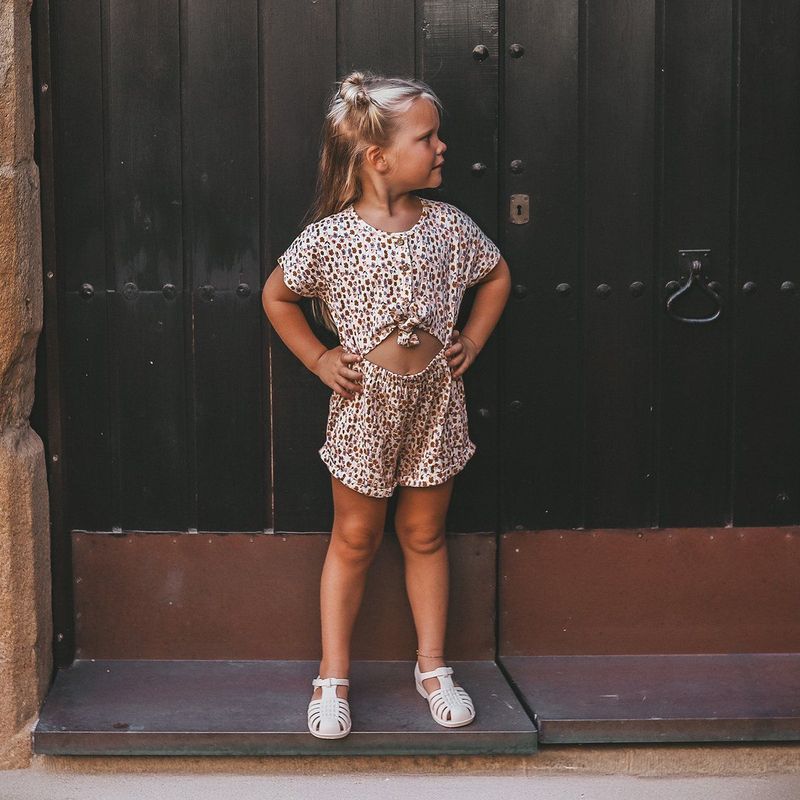 Salted Stories zomer jumpsuit meisjes - geel - Flower bud