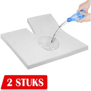 2x Split topper Beschermer Waterdicht | Hoeslakenbadstof - Antibacteriëel - Rondom Elastiek | Wit | Waterdichte Matras Beschermer Incontinentie Matrasbeschermer | 180 x 220