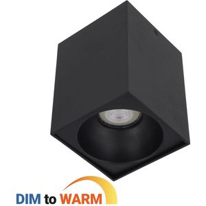Ledmatters - Opbouwspot Zwart - Dimbaar - 4.9 watt - 355 Lumen - 2200-2700 Kelvin - 2200-2700k - Lichthoek - IP21 Stofdicht