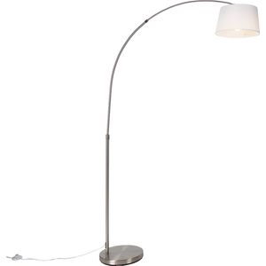 QAZQA arc - Moderne Smart Staande booglamp incl. wifi - 1 lichts - H 170 cm - Wit - Woonkamer