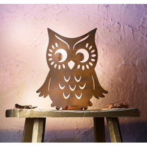 Dream-Living Trendy Roestdesign Uil Windlicht – 24 cm