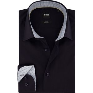 Hugo Boss overhemd mouwlengte 7 donkerblauw