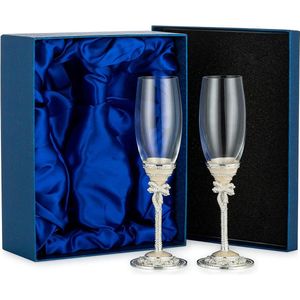 2 stuks creatieve emaille champagneglazen, wijnglazen, champagneglazen met geschenkdoos, bruiloft, set van 2 glazen, romatische champagneglazen, cadeau voor verloving, bruidsdouche